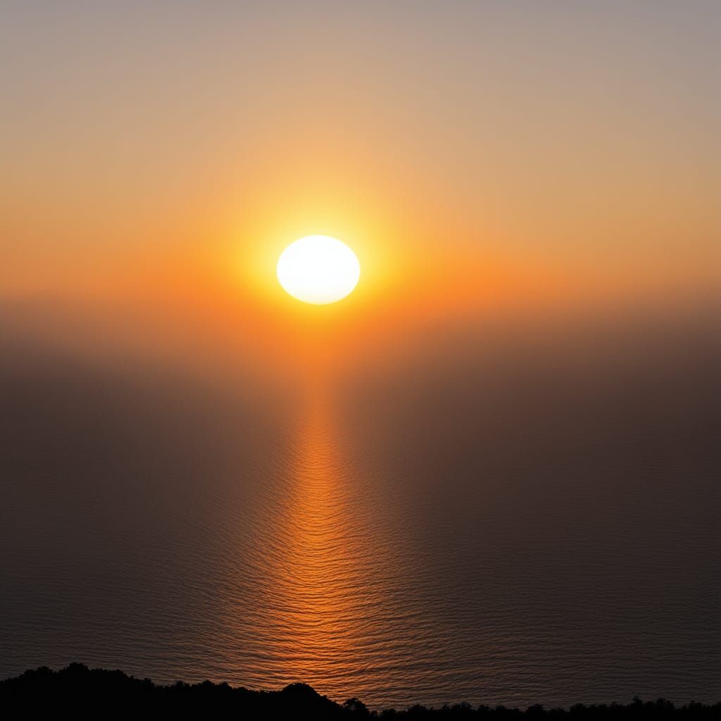 Intense Sunrise Over the Ocean