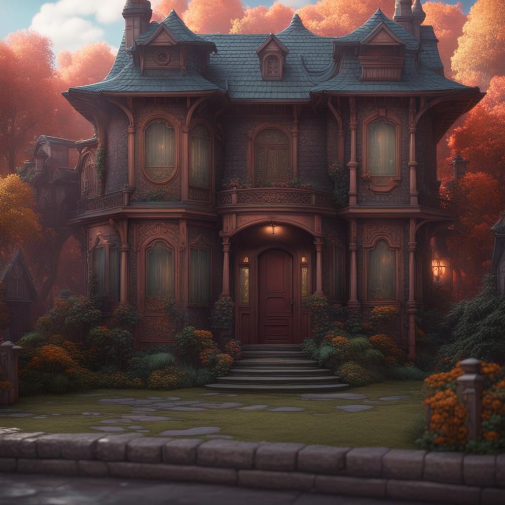 1980s House in Detailed Matte Painting Style