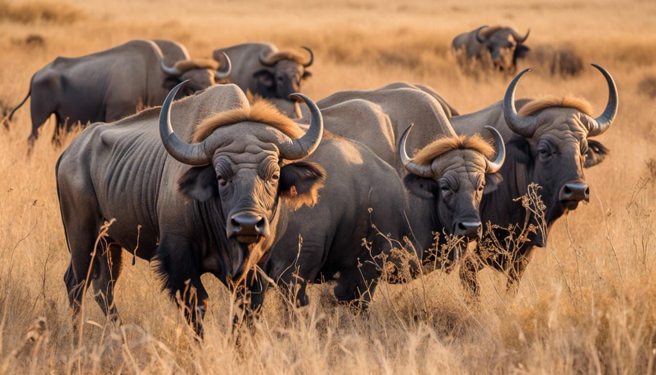 Metallic South Cape Buffalo Generated by LORA Model