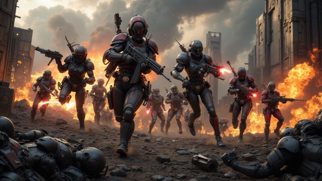 Star Wars Rebels Assault Imperial Base in Oil Painting Style