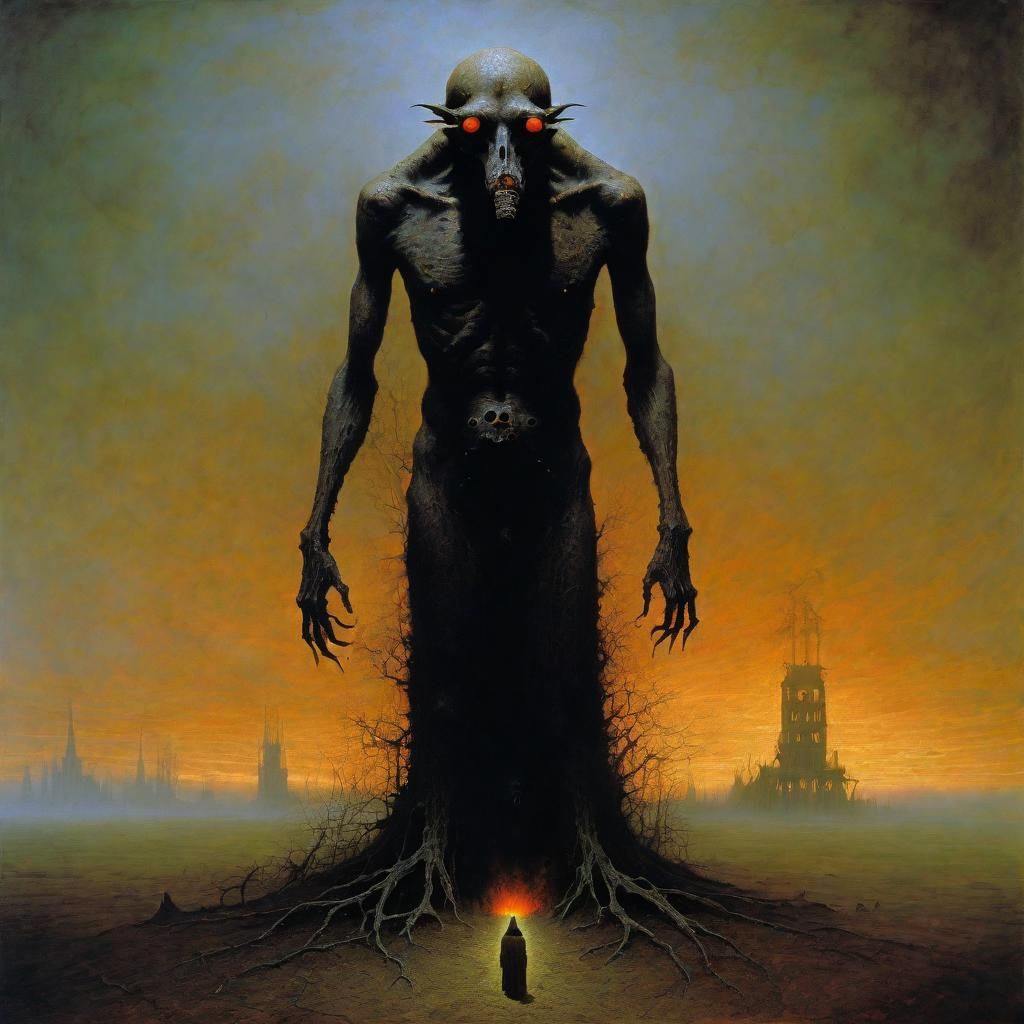 Mole Demon in Aetherpunk Steampunk Horror Surreal