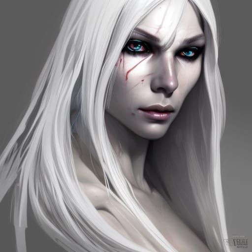 Detailed Drow Elf Portrait in Digital Art Style