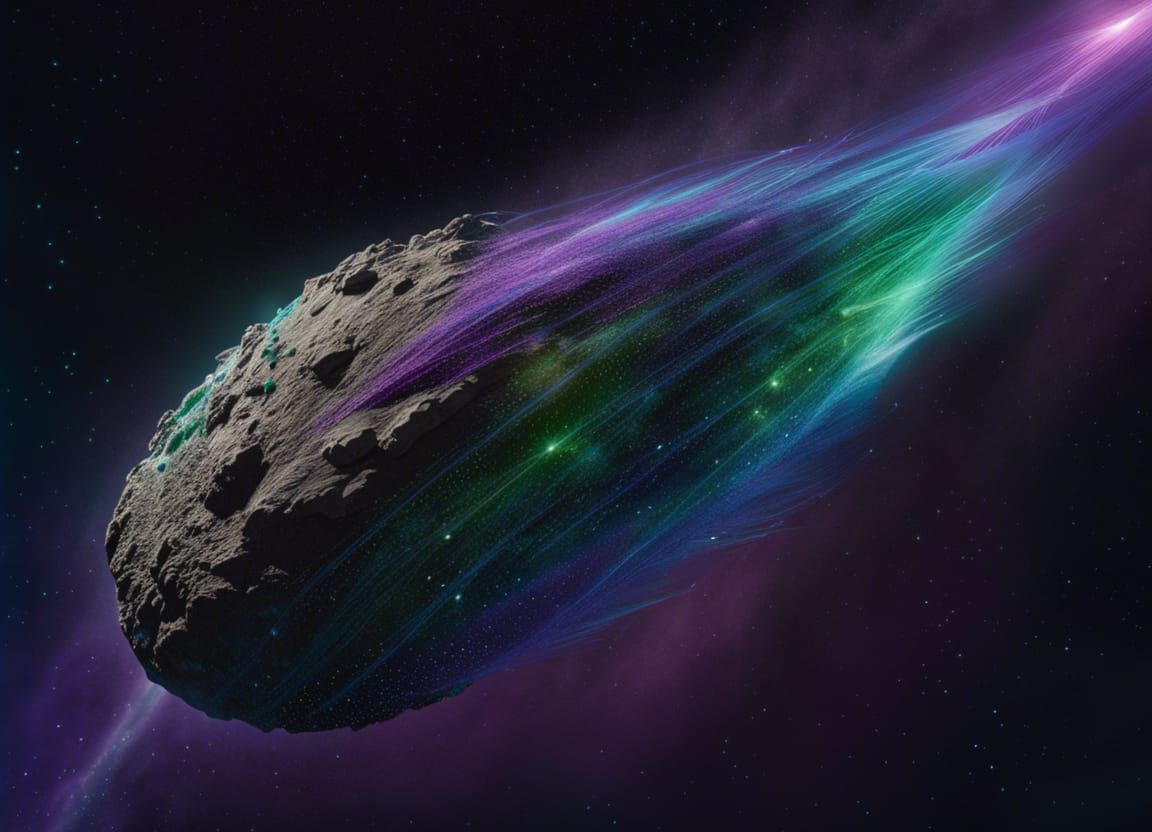 Hyperrealistic Comet with Magical Trail