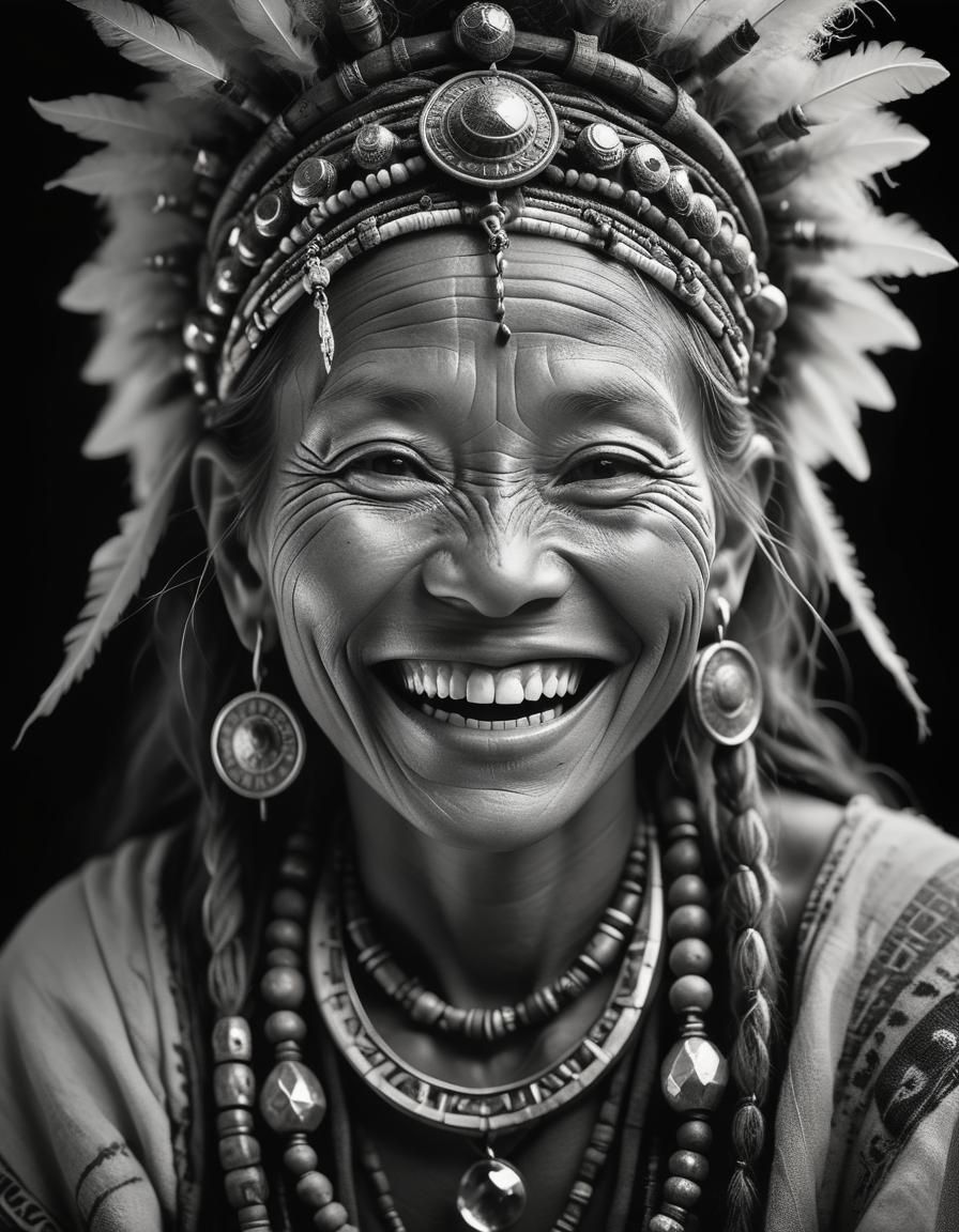 Joyful Shaman Woman in Ethereal Light