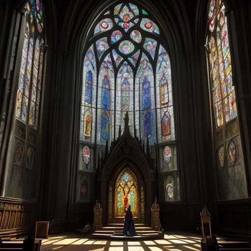 Goblin Cleric in Ruined Church, Fantasy Art