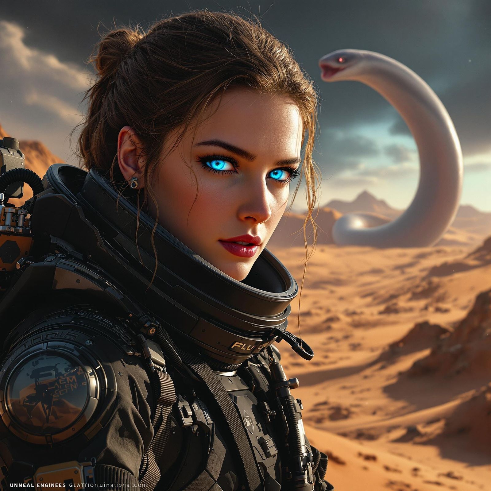 Desert Planet Explorer in Ornate Digital Art Style