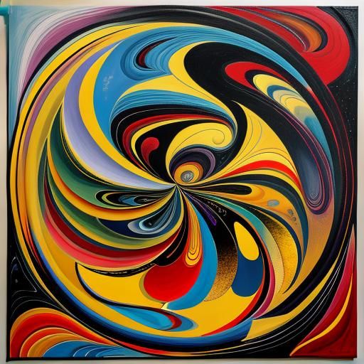 Abstract Expressionist Oil Painting in Triadic Colors