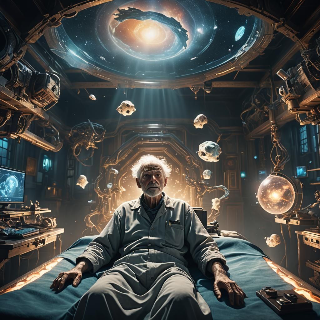 An old man near death contemplates the other side