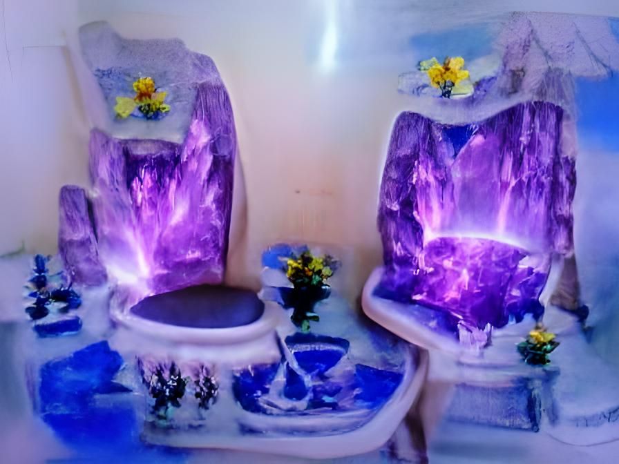 Violet Flame Temple with Amethyst and Fairies