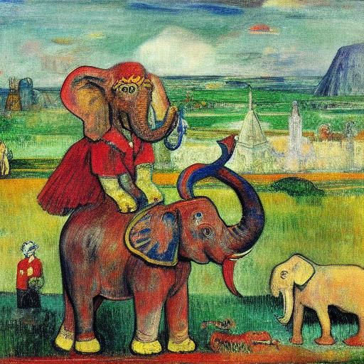 Elephant of Cúailnge Stolen, Naive Art Style