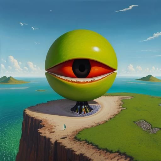 Surreal Landscape in Matte Oil Paint