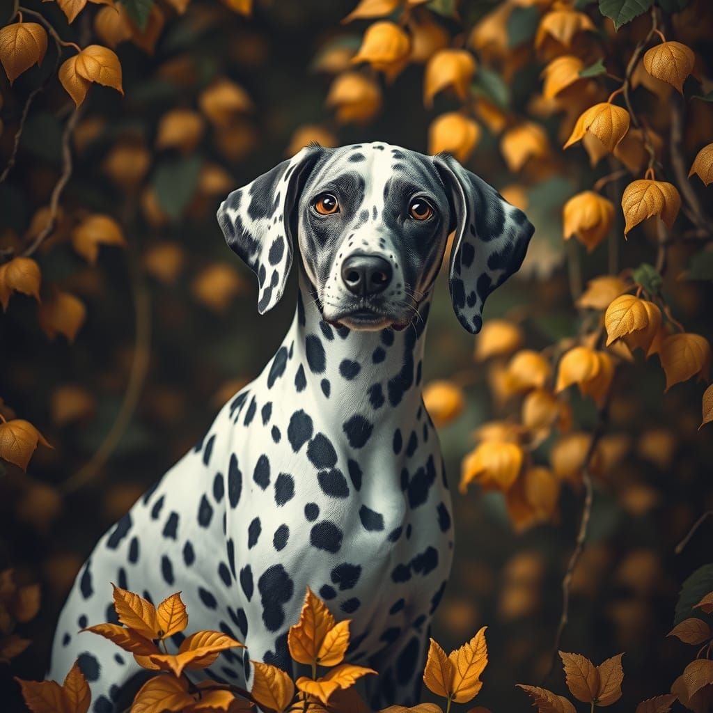 Polka Dot Dalmatian Dog in Fantasy Art Style