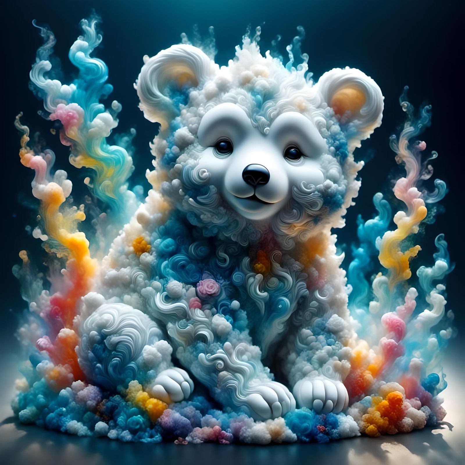 Heavenly Cloud Bear Cub with Colored Smoke