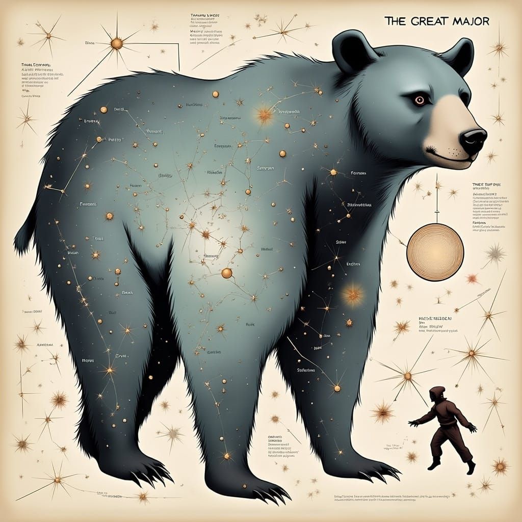 Surreal Cosmos Depiction of Ursa Major Constellation