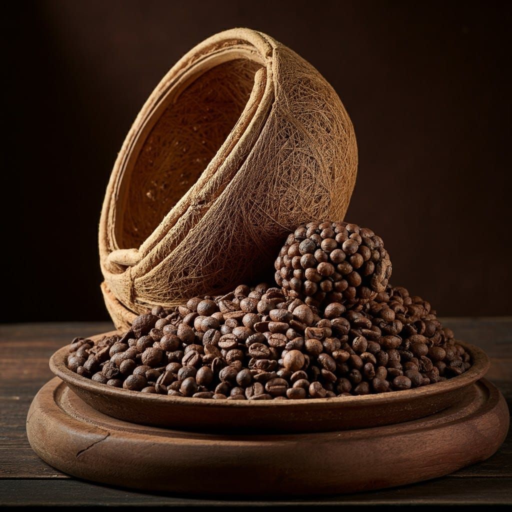 Abstract Coffee Bean Art: An AI Masterpiece