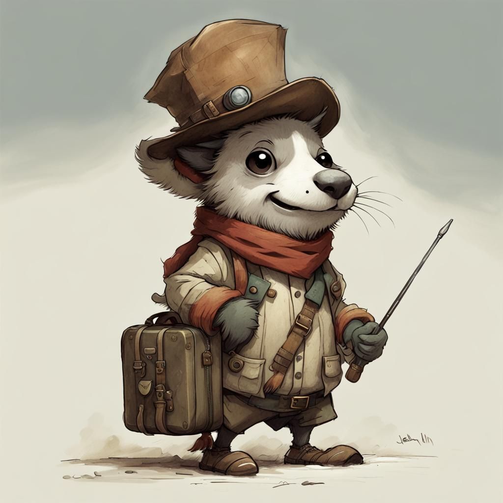 Adventurous Travel Mascot in Comic Style