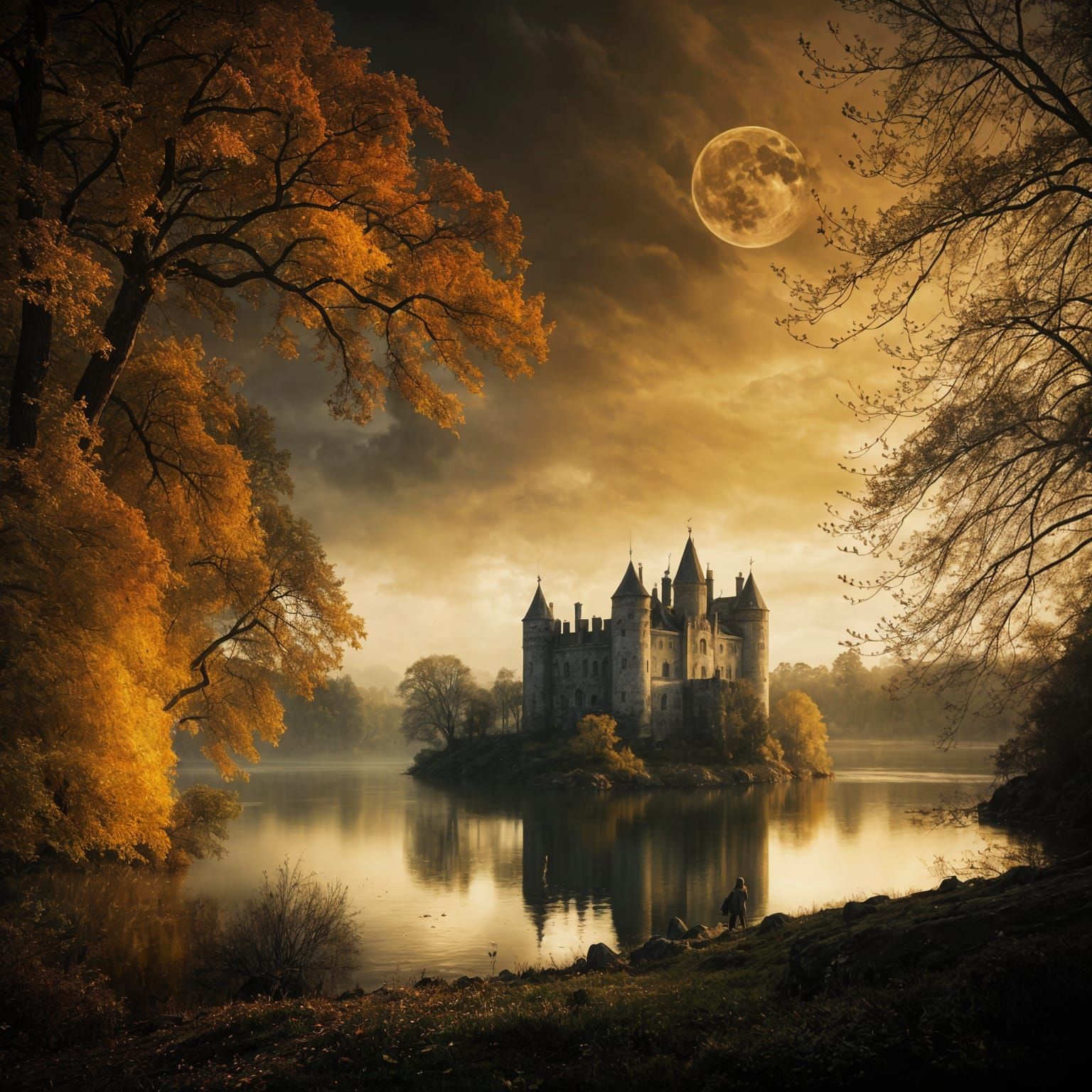 Medieval Castle Dreamscape in Romantic Style
