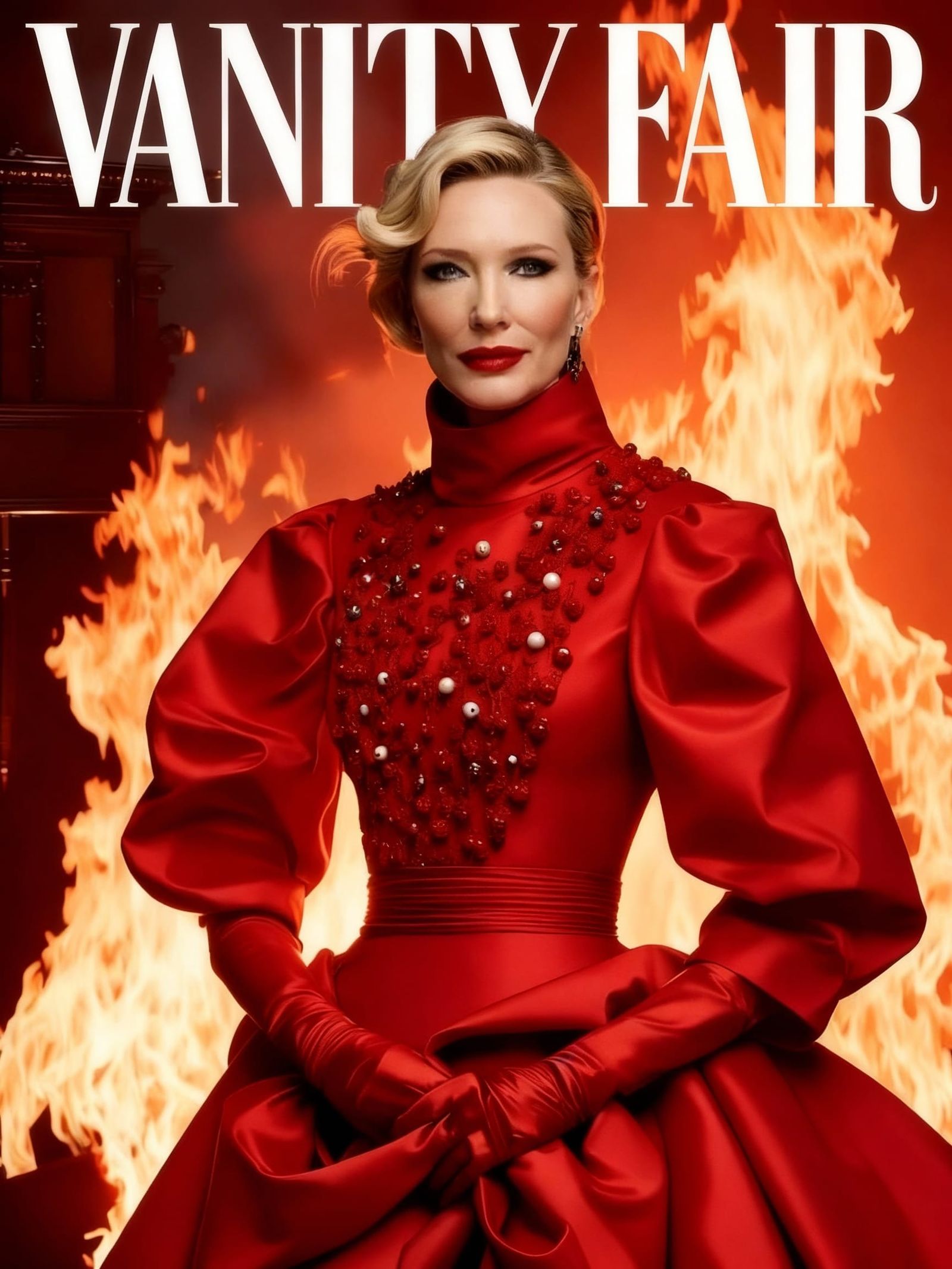 Cate Blanchett Elegance in Red Gown with Fiery Met Gala Styl...