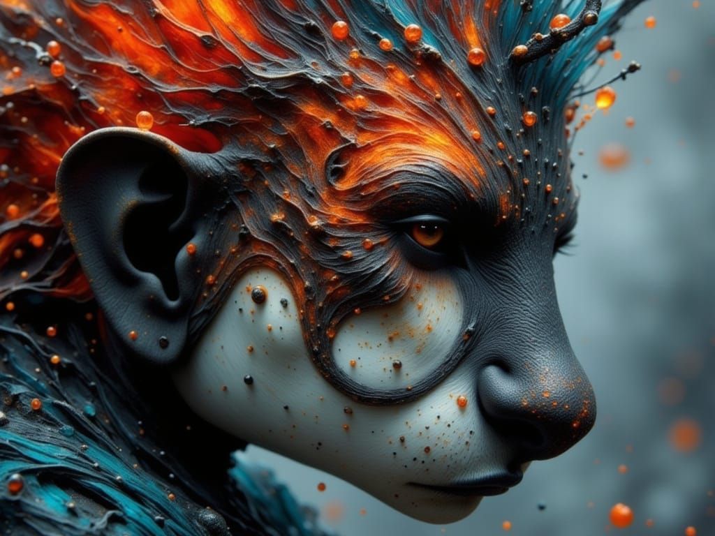 Emotional Portrait with Vibrant Colors and Deep Contrast