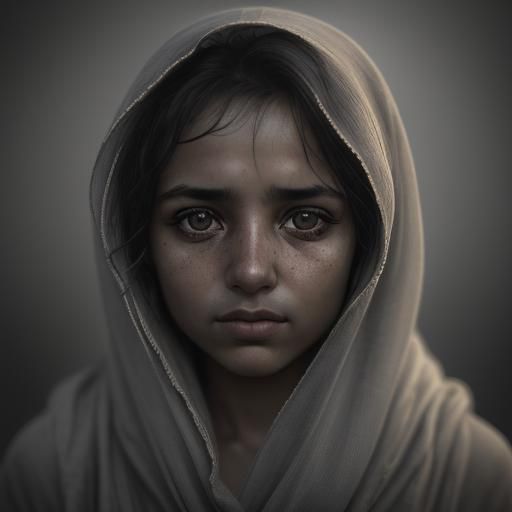 Dramatic Close-Up Portrait in Street Photography Style