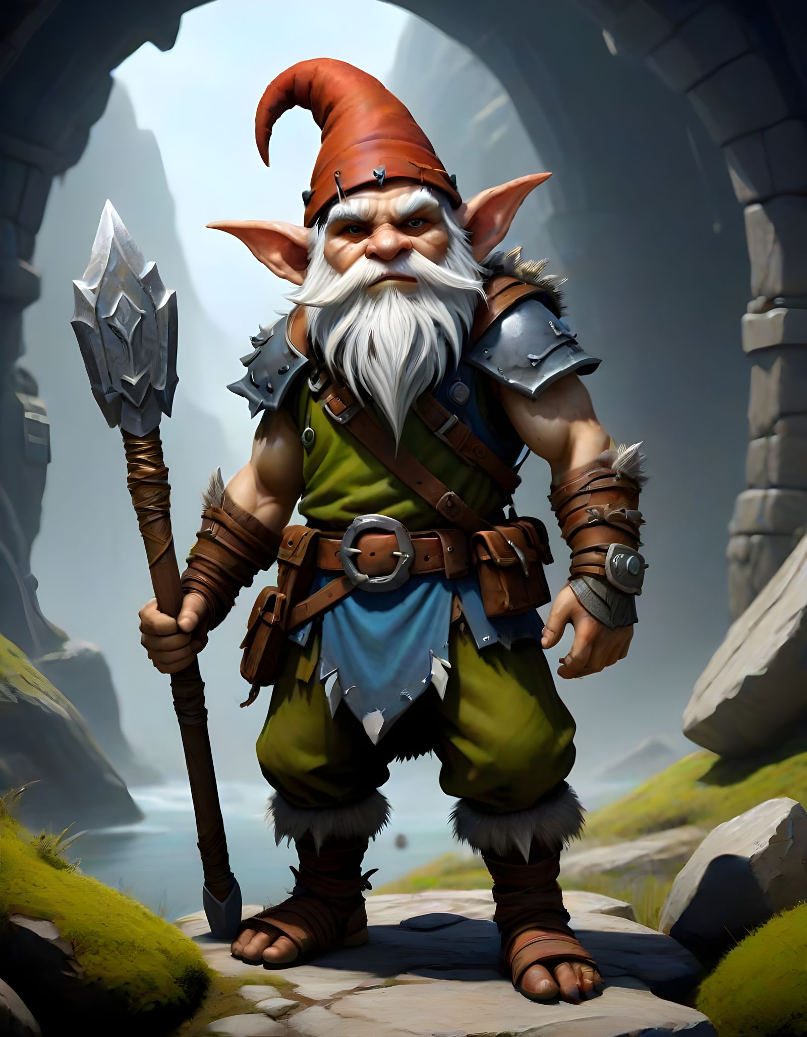 Realistic Gnome Barbarian Concept Art
