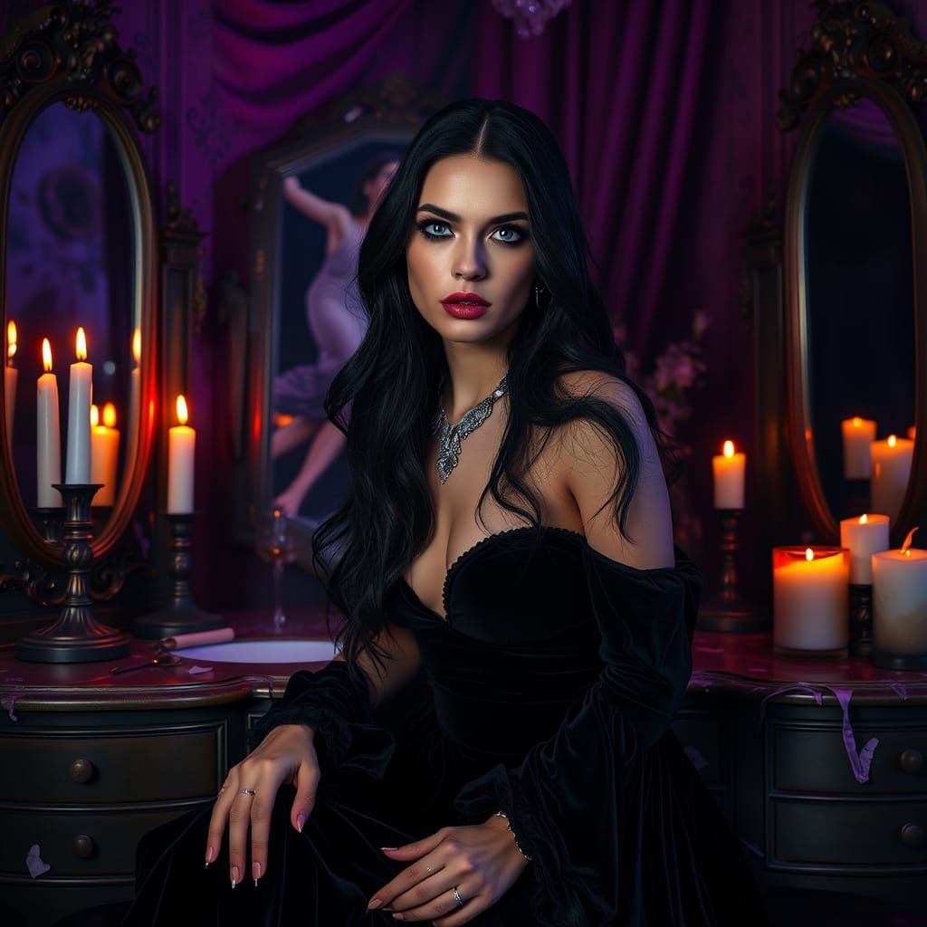 Mysterious Woman Portrait in Dark Fantasy Style