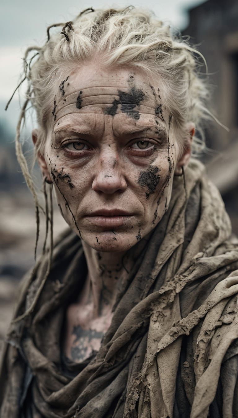 Wasteland Huntress in Post-Apocalyptic City