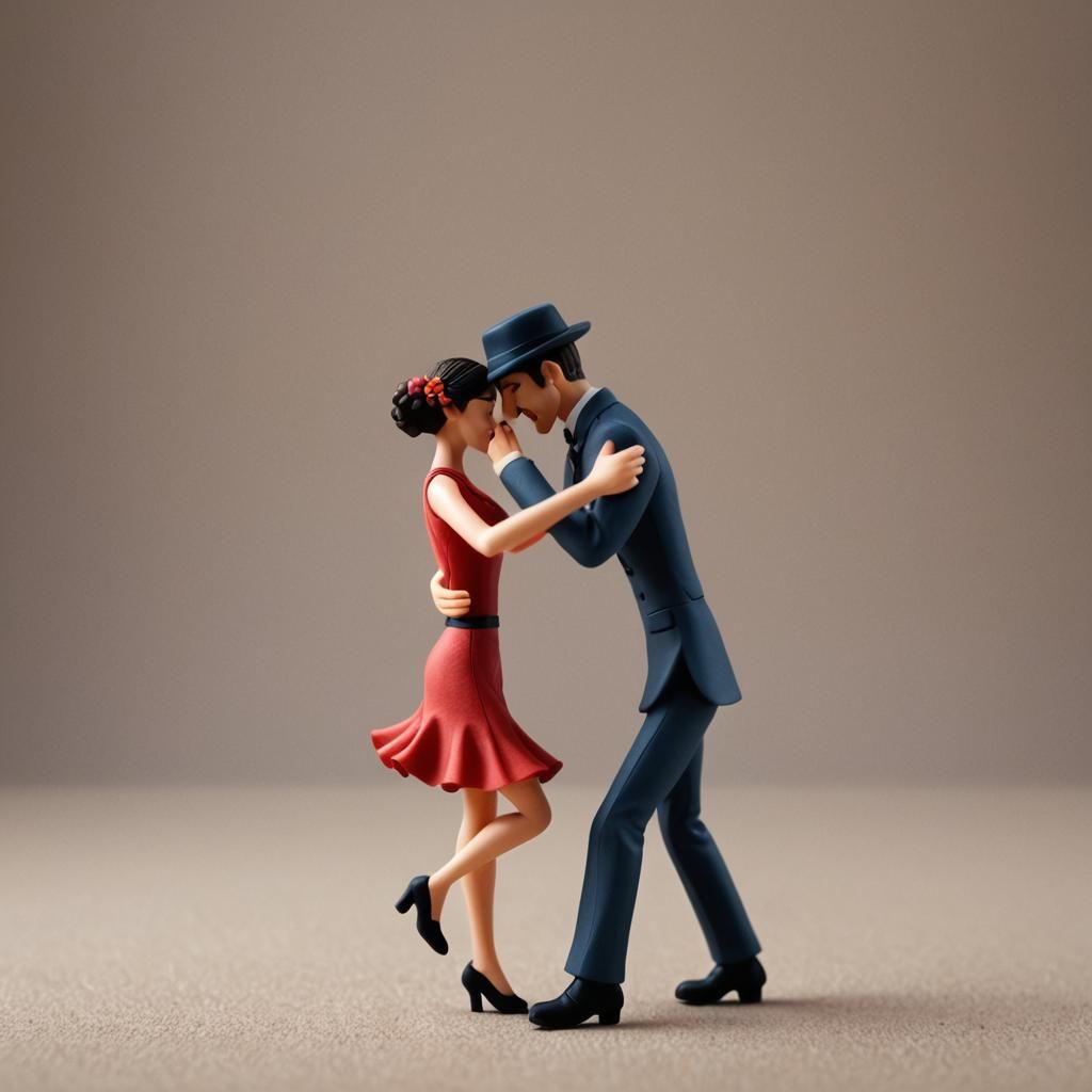 Claymation Tango Couple in Professional Photography