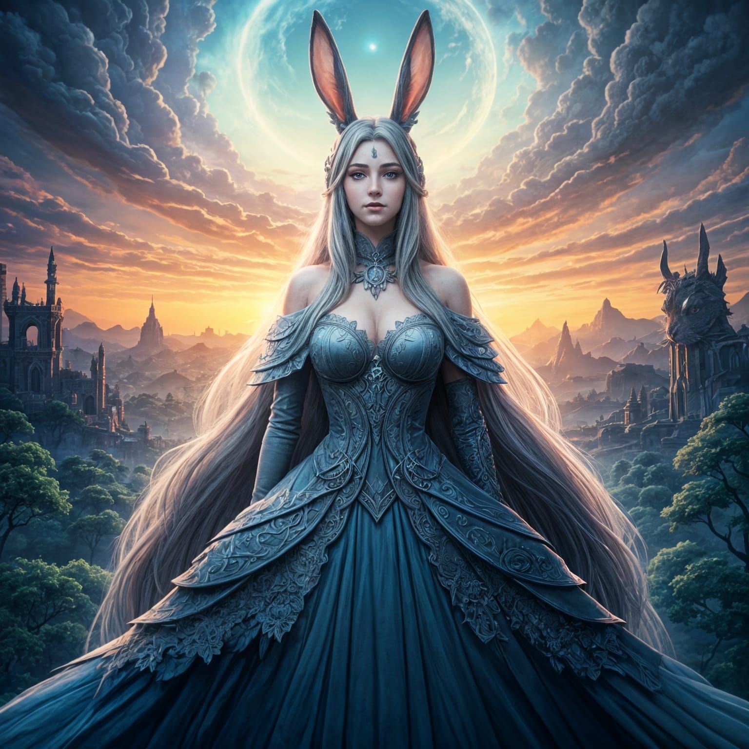 Fantasy Concept Art of Woman with Rabbit Ears