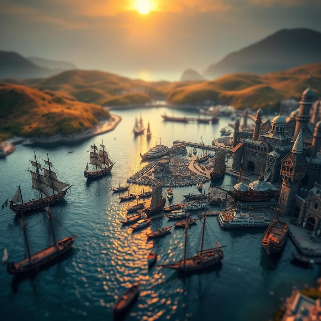 Fantasy Harbour Aerial View at Sunset
