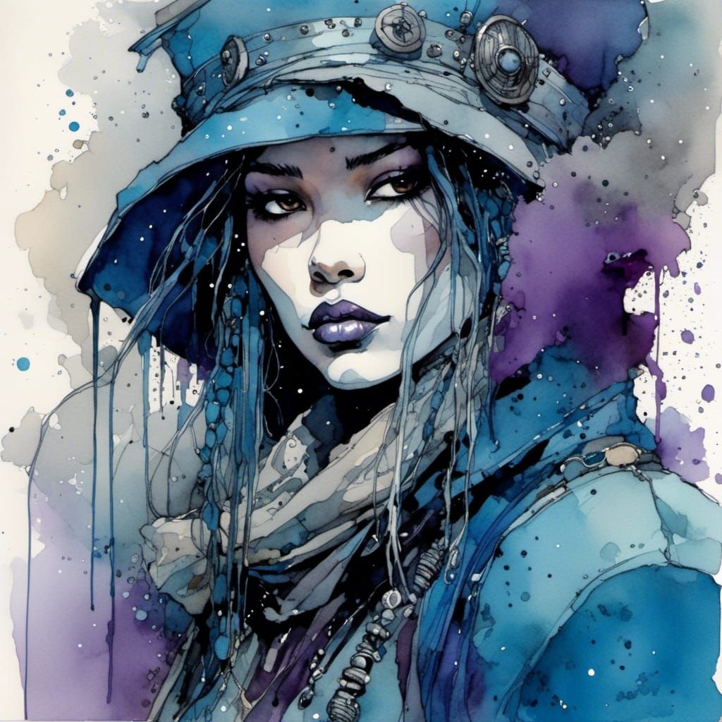 Ghetto Music Fashion: Expressive Close-up in Comic Style