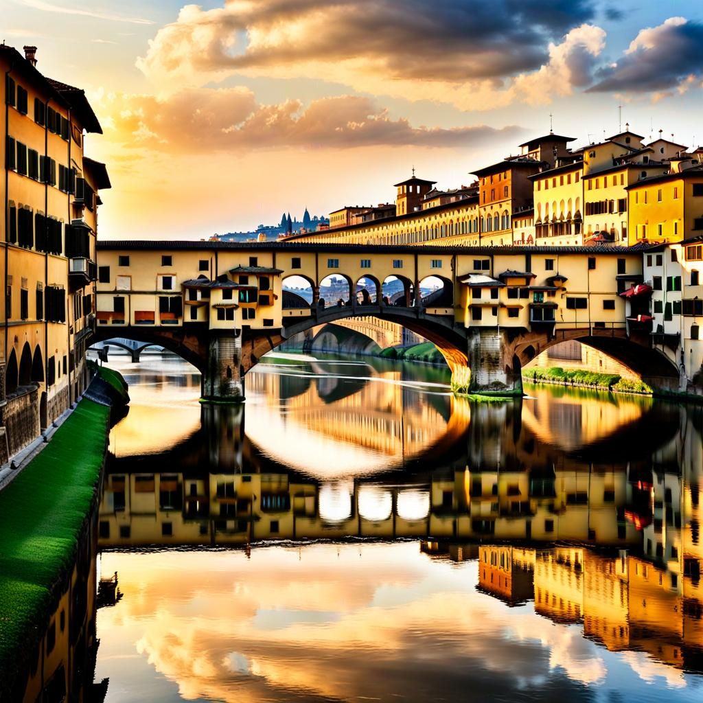 Italian Rococo Landscape with Arno River