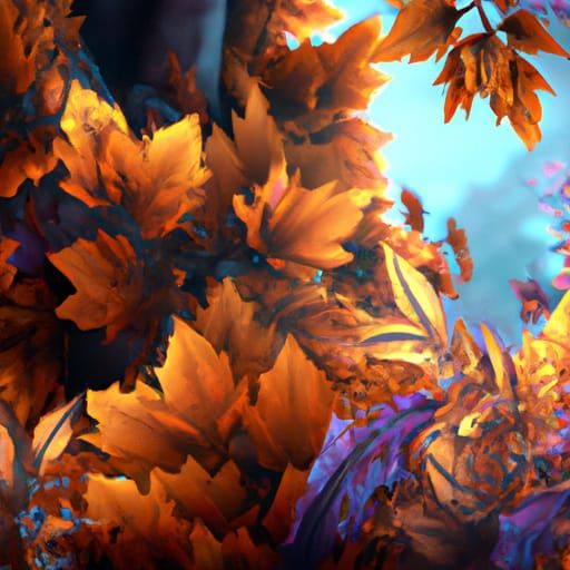 Detailed Matte Painting of Autumn Leaves