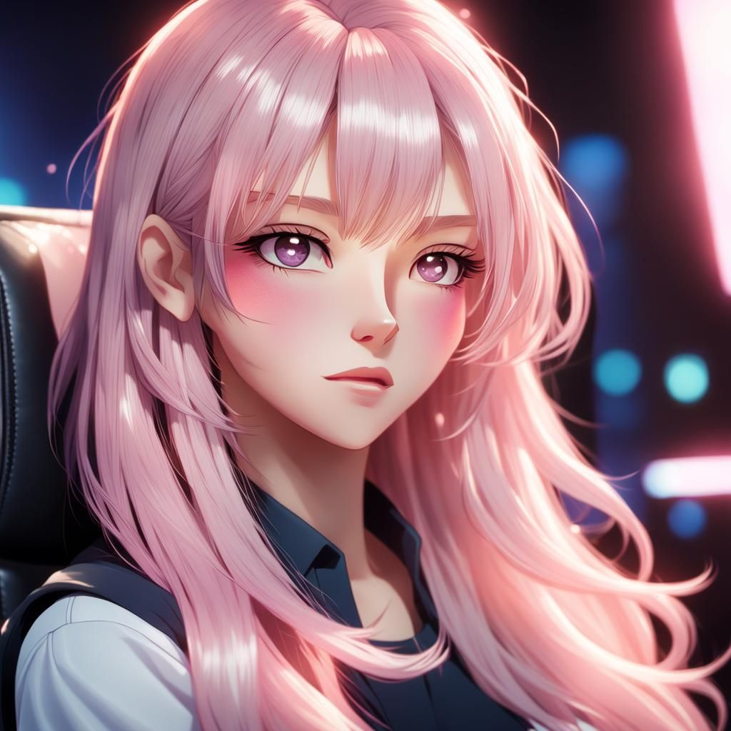 Anime Girl Portrait in Vibrant Digital Art Style