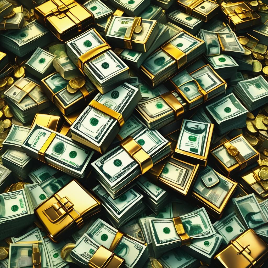 Luxurious Pile of Money Concept Art in 8K