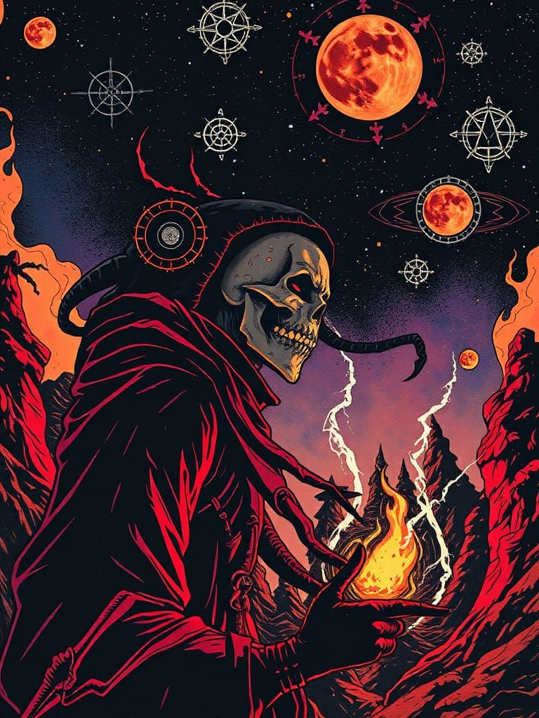 Burning Necromancer in a Fiery Cosmic Landscape