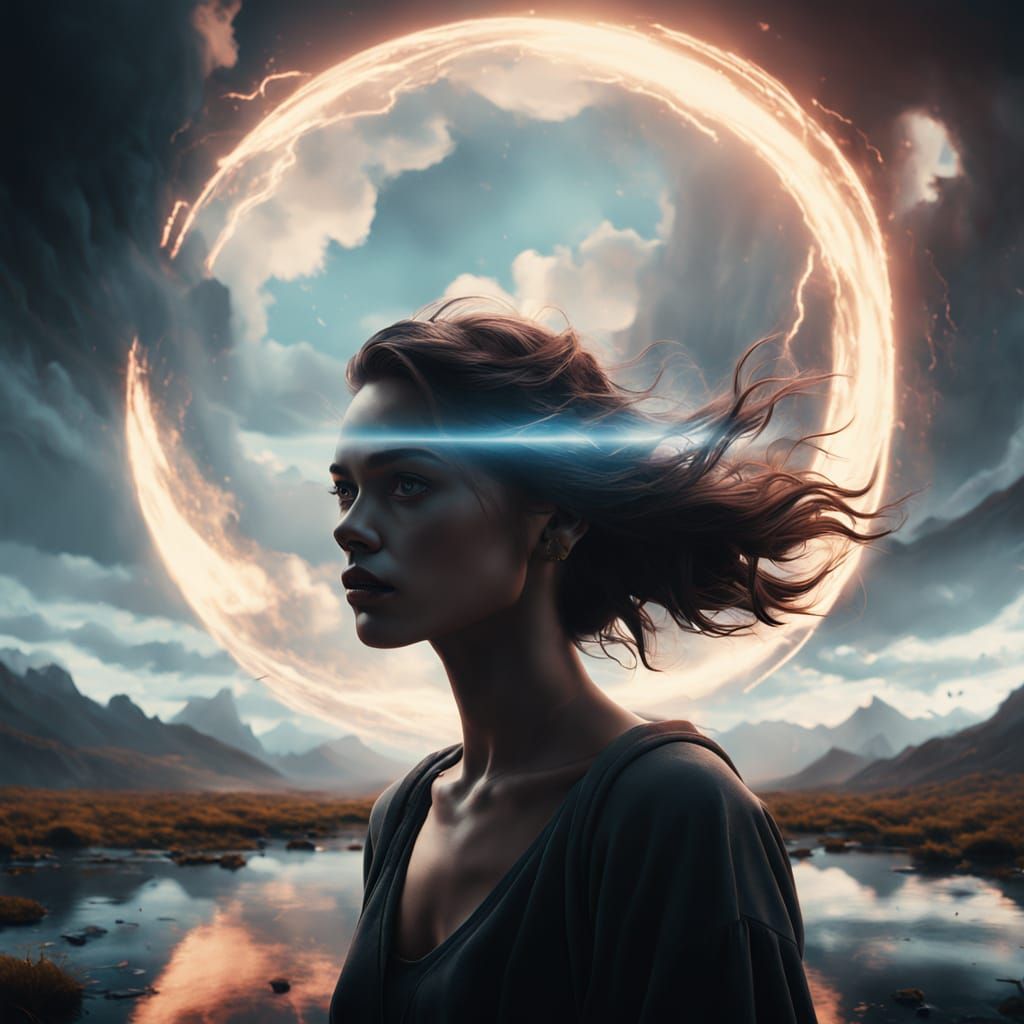 Ethereal Ladies Engage in Dreamlike Discussion Amidst Swirli...