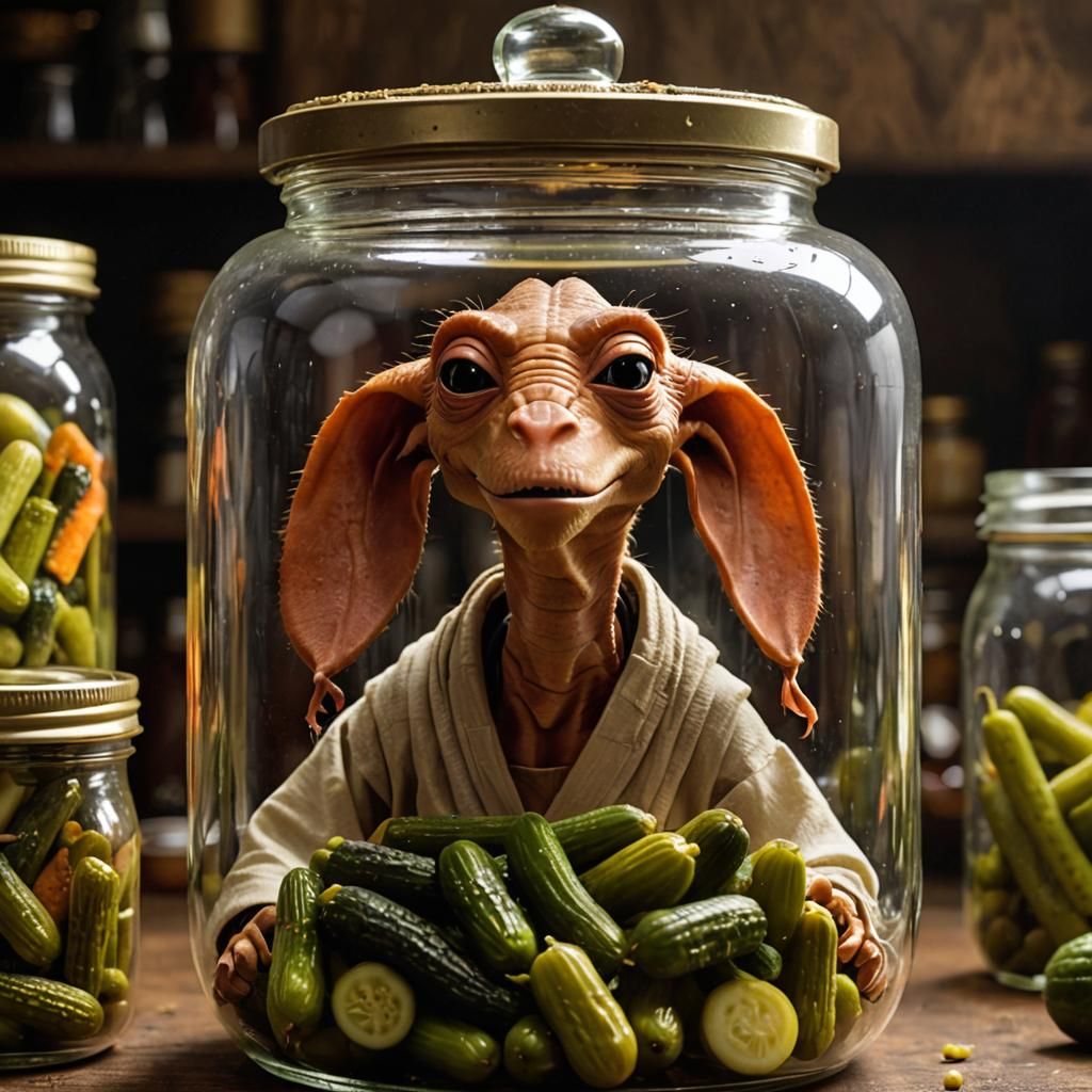 Jar Jar Binks in a Pickle Jar