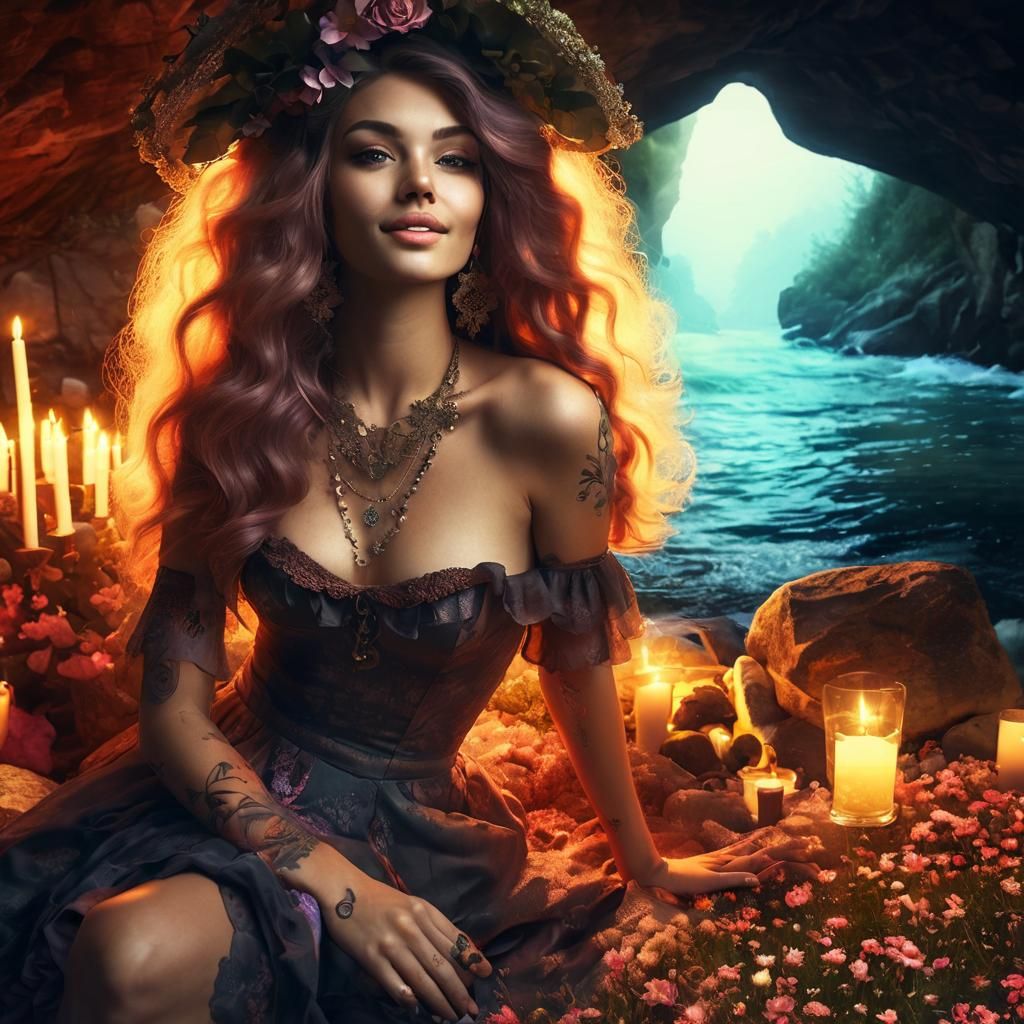 Tattooed Girl in Pink Dress, Professional Photography