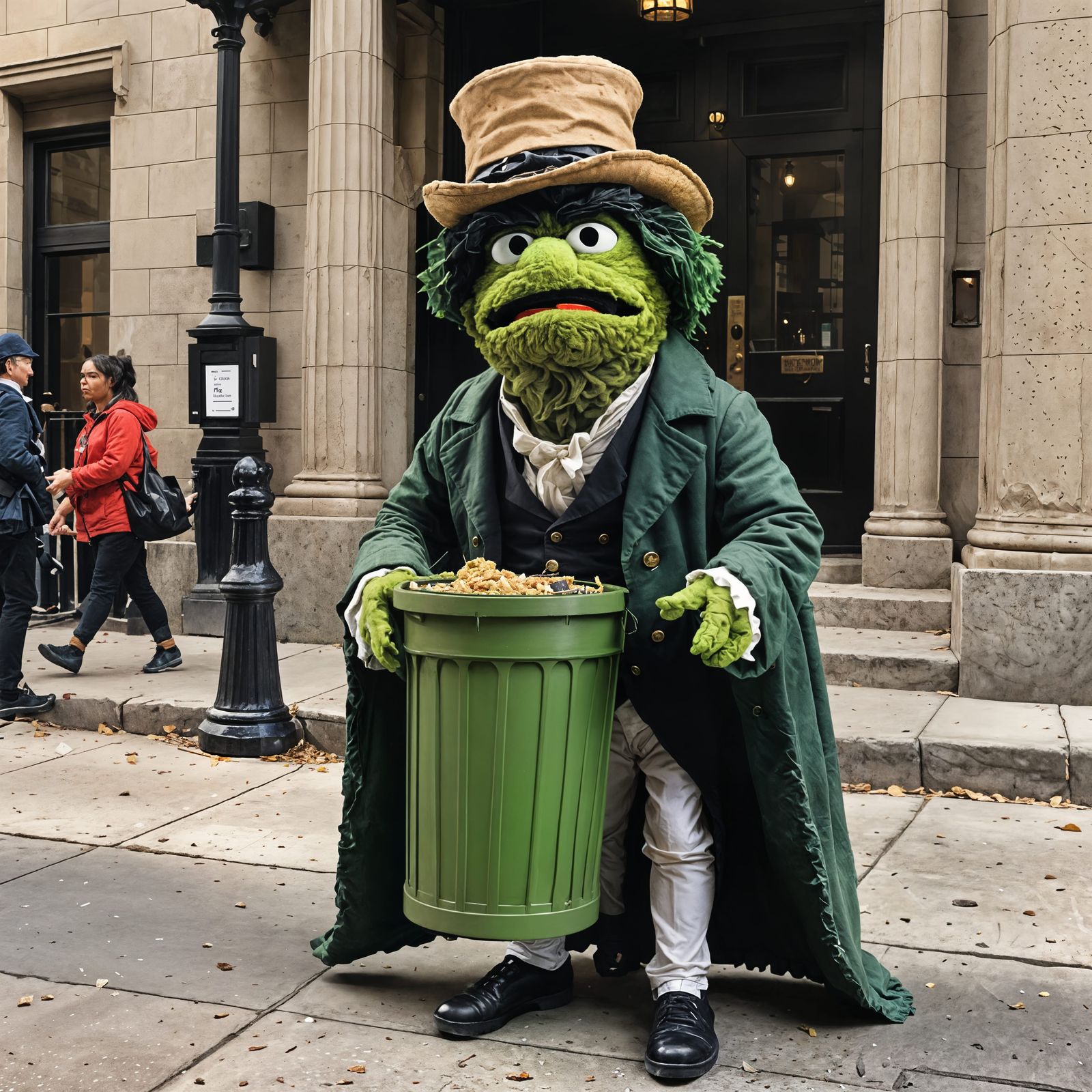 Oscar the Grouch as Alexander Hamilton