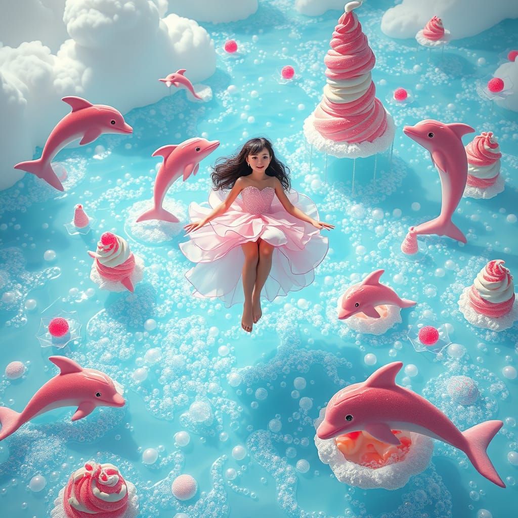 Candy Sea Dreamscape in Digital Art Style