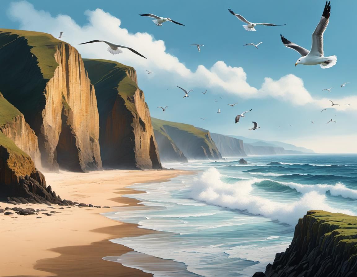 Coastline of a pristine beach
