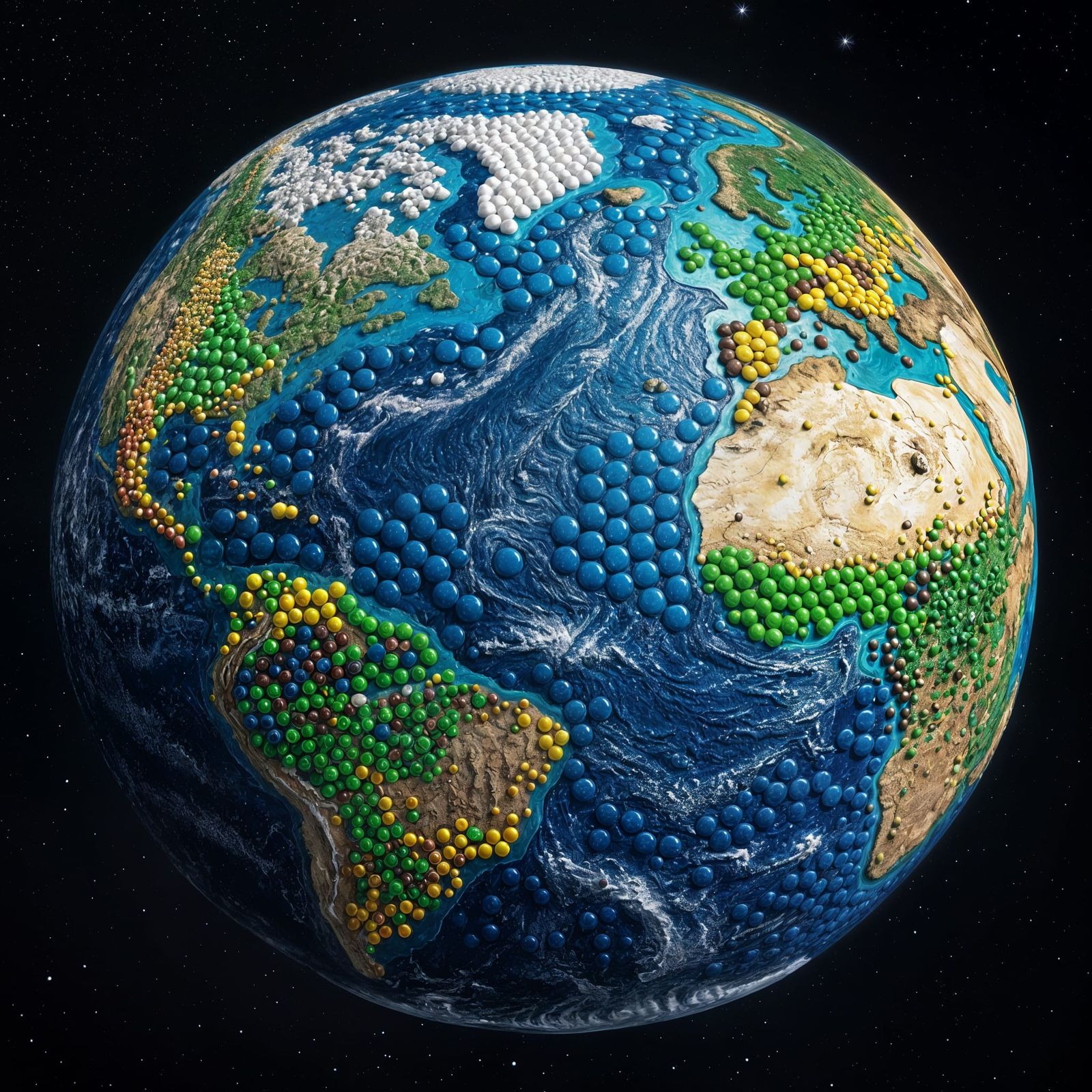 Earth Made of Candy from Orbit