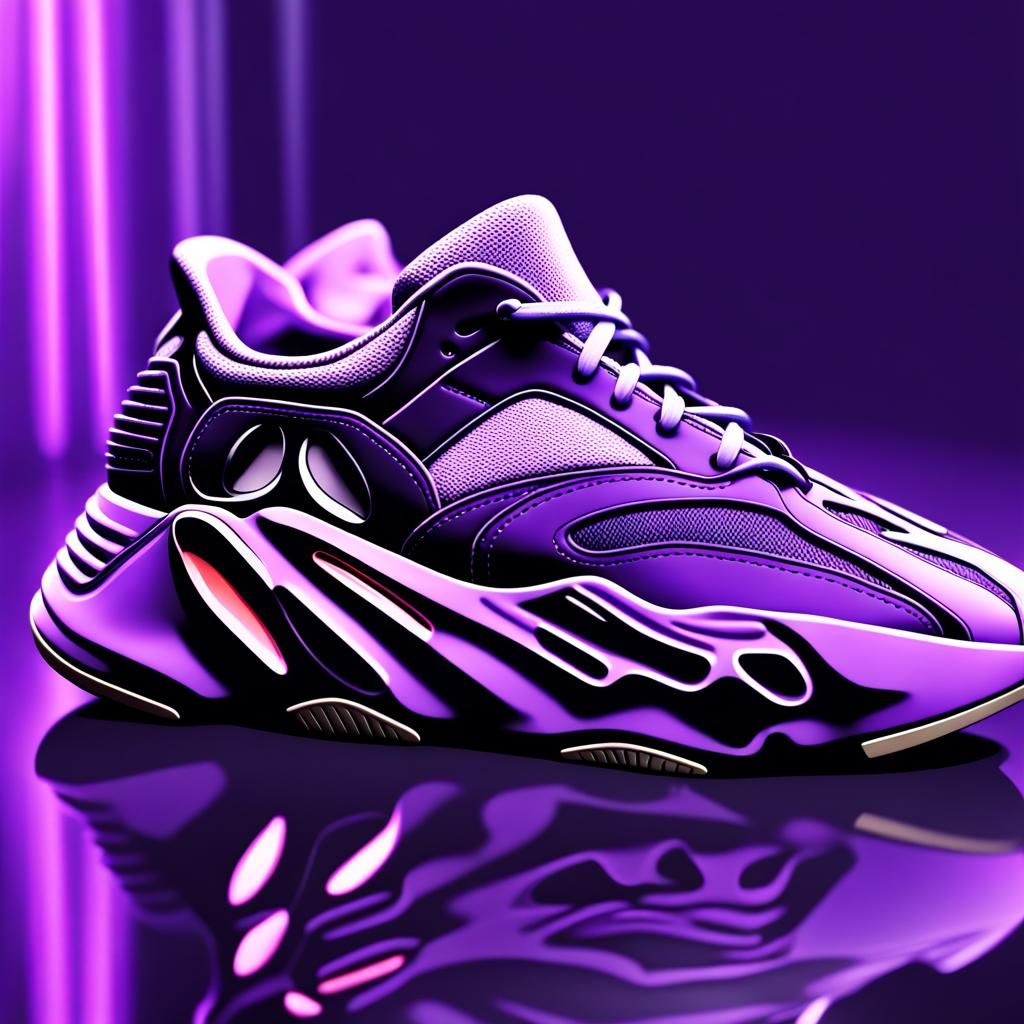 Custom Purple Adidas Yeezy Boost 700: Digital Art