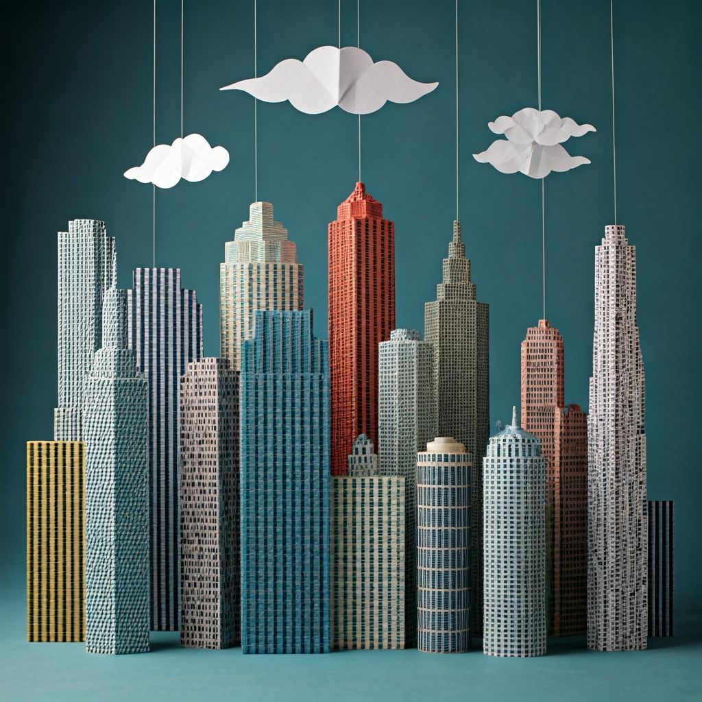 Paper Skyscrapers Form Whimsical Miniature City