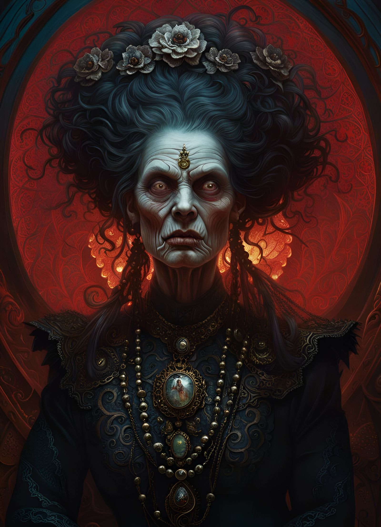 Detailed Portrait of Grave Hag Mourntart