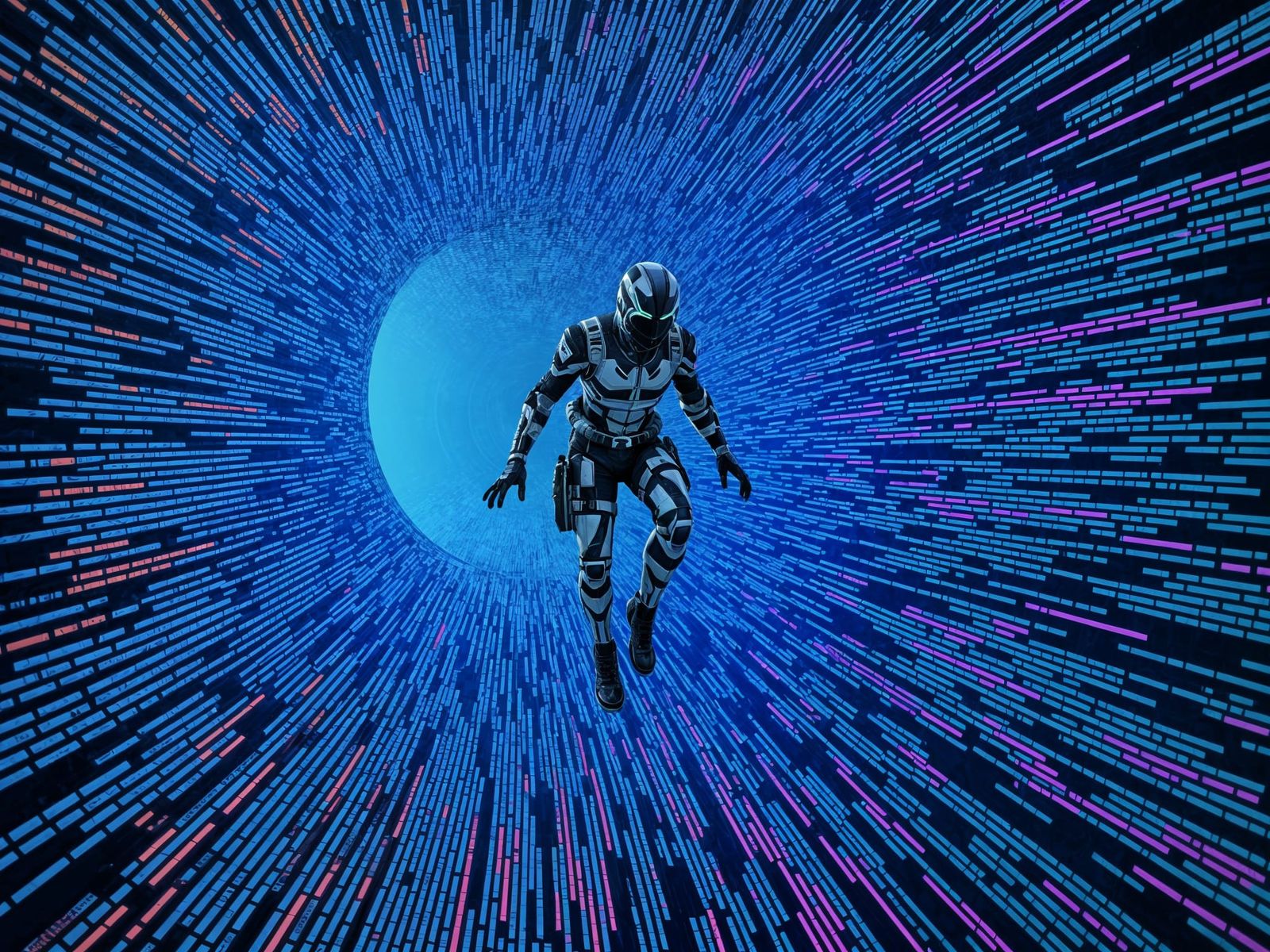 Neon Dreamscape Collapse in Cyberpunk Aesthetic