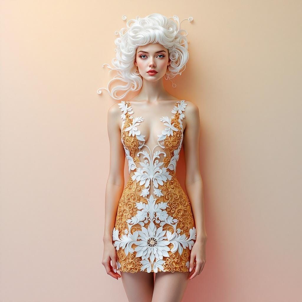 Swedish Pin-Up in Dimensional Papercraft Style