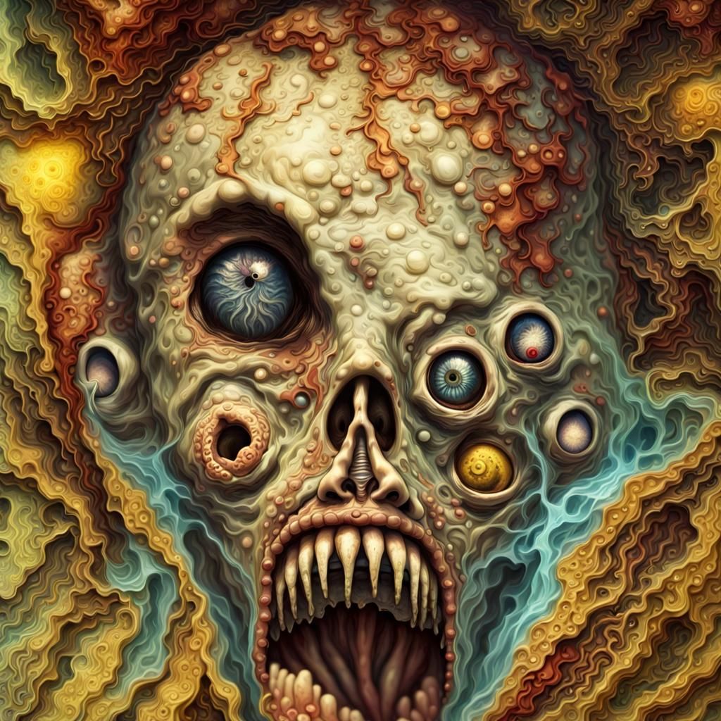 Surreal Biohazard Monster in Impasto Body Horror Style