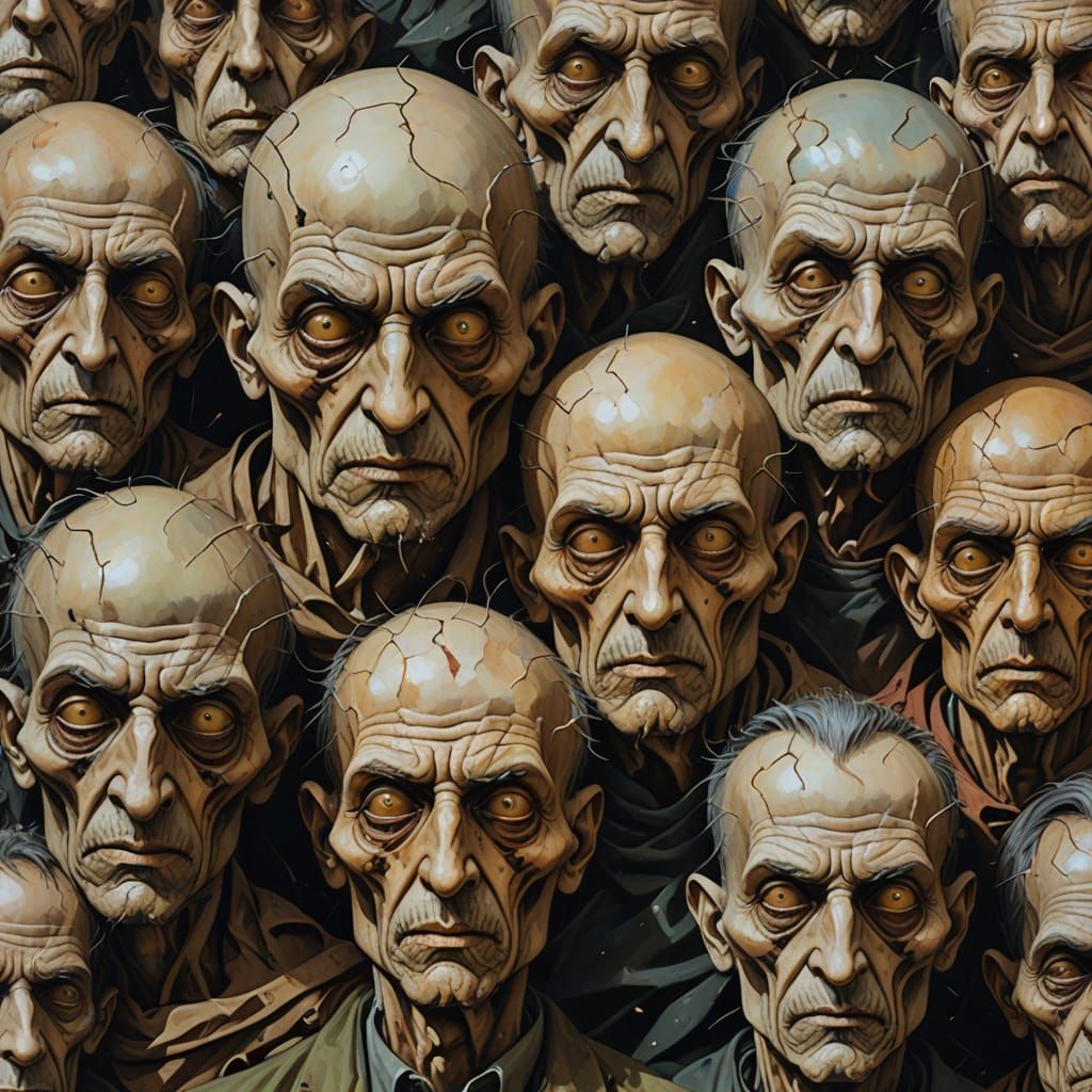 Grotesque Faces of Decay in Rabelaisian Style